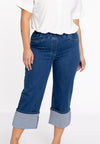 Jeans 4 pocket turn-up crop - indigo