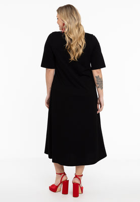 Maxi dress A-line COTTON - black  - #3