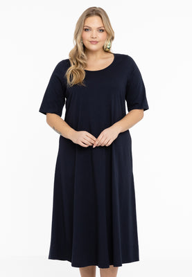 Maxi dress A-line COTTON - blue - #1