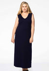 Maxi dress v-neck VISCOSE - blue