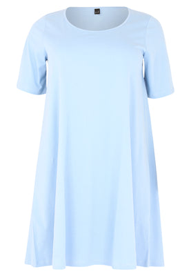 Dress A-line COTTON - light blue - #4