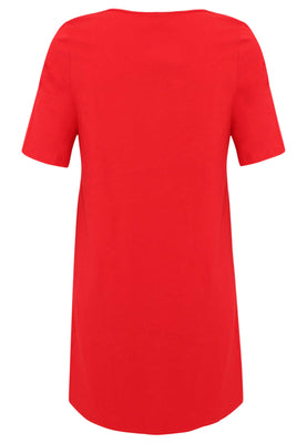 Dress A-line COTTON - red  - #5