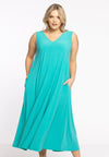 Dress sleeveless A-line DOLCE - turquoise