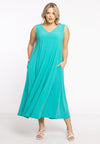 Dress sleeveless A-line DOLCE - turquoise