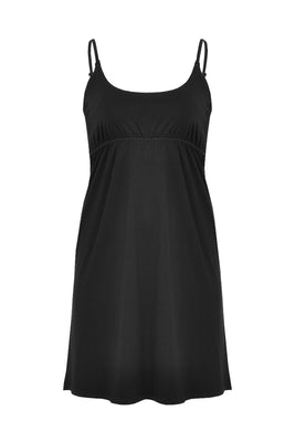 Slip dress elastic waist VISCOSE - black  - #4