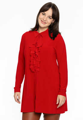 Blouse frilled front DOLCE - red  - #1