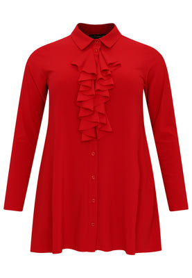 Blouse frilled front DOLCE - red  - #3