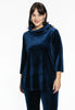 Shirt A-line standing collar VELVET - blue