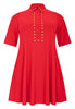 Tunic polo wide bottom studs DOLCE - red  - #4