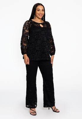 Tunic puff sleeve LACE - black  - #2