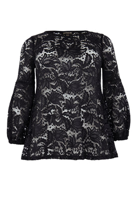 Tunic puff sleeve LACE - black  - #4