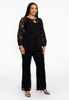 Trousers bootcut LACE - black 