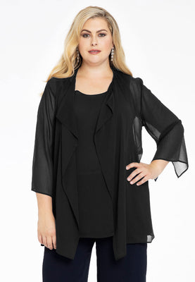 Blouse-jacket VOILE - black  - #1