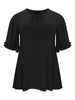 Tunic flare frilled sleeves DOLCE - black  - #4