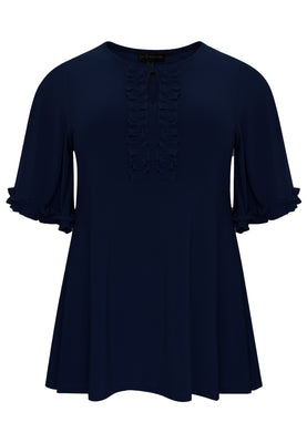 Tunic flare frilled sleeves DOLCE - blue - #3