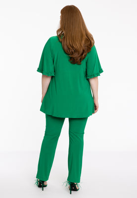 Tunic flare frilled sleeves DOLCE - green  - #3