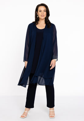 Cardigan long double front VOILE - blue - #2