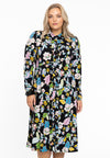 Blouse-dress FLOWERPOWER - black 