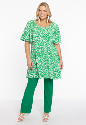 Tunic wide bottom GREEN LEO - green  - #2