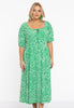 Dress smocked waist GREEN LEO - green 