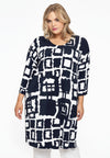 Tunic wide straight ABSTRACT - blue