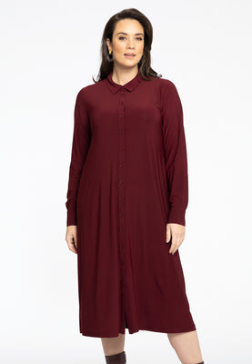 Dress Buttoned Long DOLCE - dark red - #1