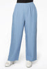 Trousers wide-fit long linen - indigo