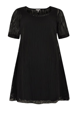 Dress viscose stripe - black  - #4