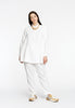 Blouse zipper LINEN - white  - #2