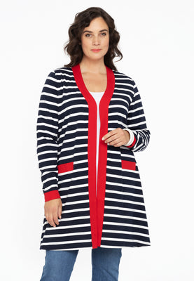 Cardigan red pockets BRETON - blue - #1