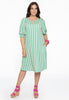 Dress lantern puff sleeve STRIPY - green  - #2