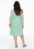 Blouse-dress pull-up sleeve STRIPY - green  - #3