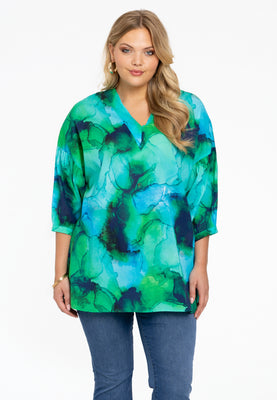 Tunic V-neck ACQUA - green  - #1