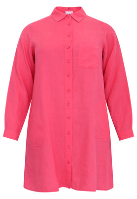 Blouse pockets LINEN - pink - #4