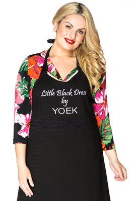 Apron Black Dress Yoek - black  - #1